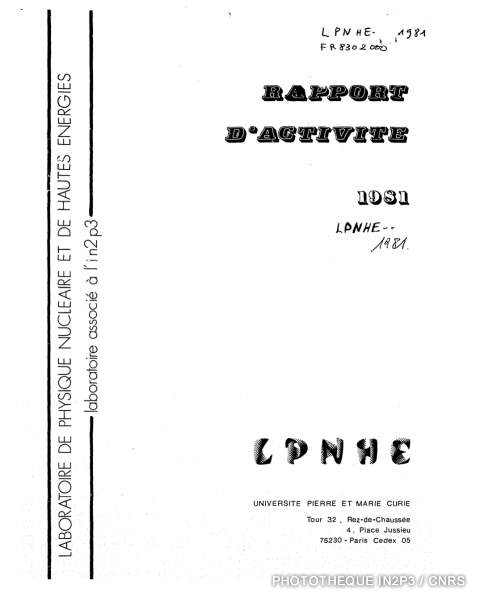 Rapport d'activite 1981