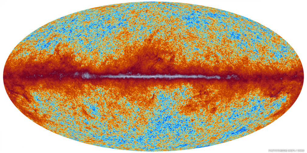 Carte de tout ciel en intensité à 217 GHz réalisée par le satellite Planck