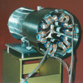 Le LPC Caen, La montée en puissance (1980-2000). La première couronne de détecteur INDRA composée de 12 scintillateurs plastiques (phoswiches).