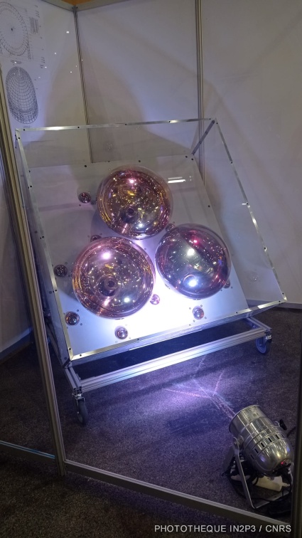 Vue sur les photomultiplicateurs de l'expérience JUNO