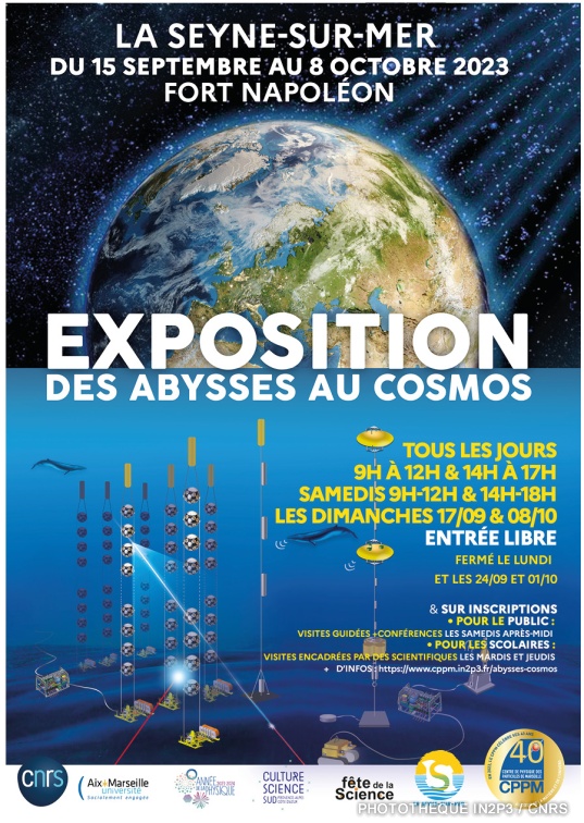 Flyer de l'exposition "Des abysses au cosmos"