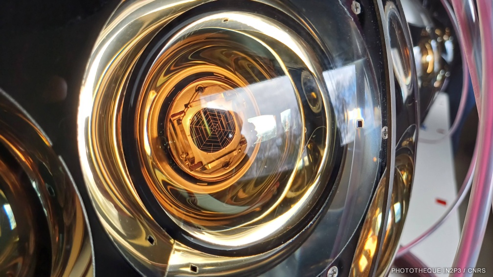 Zoom sur un photomultiplicateur composant un module optique KM3NeT