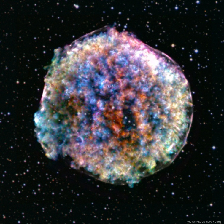 Image composite X/visible du reste de la supernova Tycho